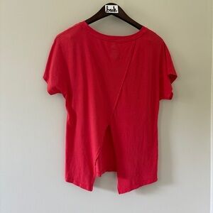 Athletic Works Red-Orange Backless Short Sleeve Shirt women's sz M preworn